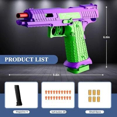 Uplift Picks SIG17 Shell Ejecting Toy Gun With Blowback Action & Soft Foam Bullets For Kids purple 02