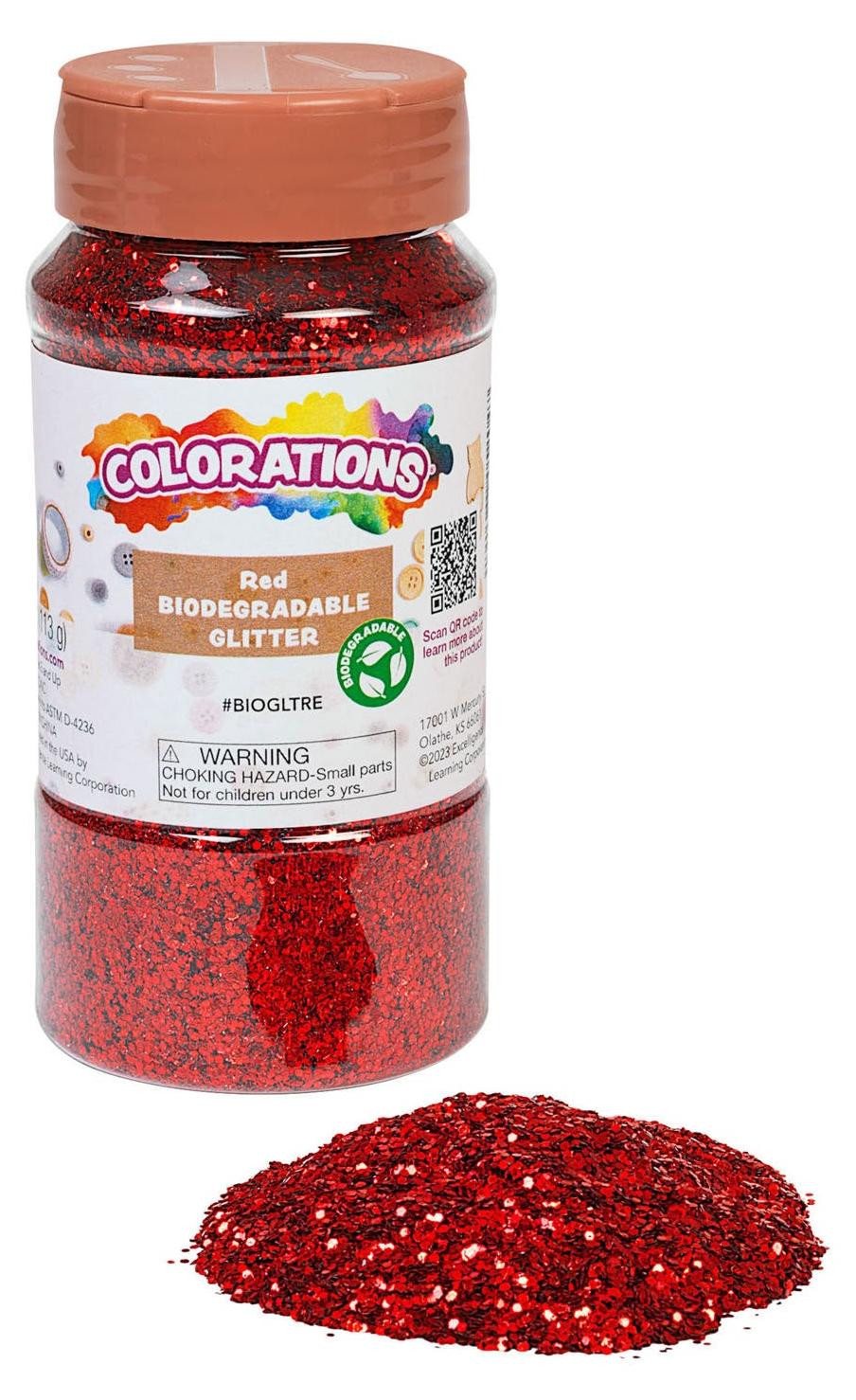 Colorations biologisch afbreekbare glitter rood 113 gram