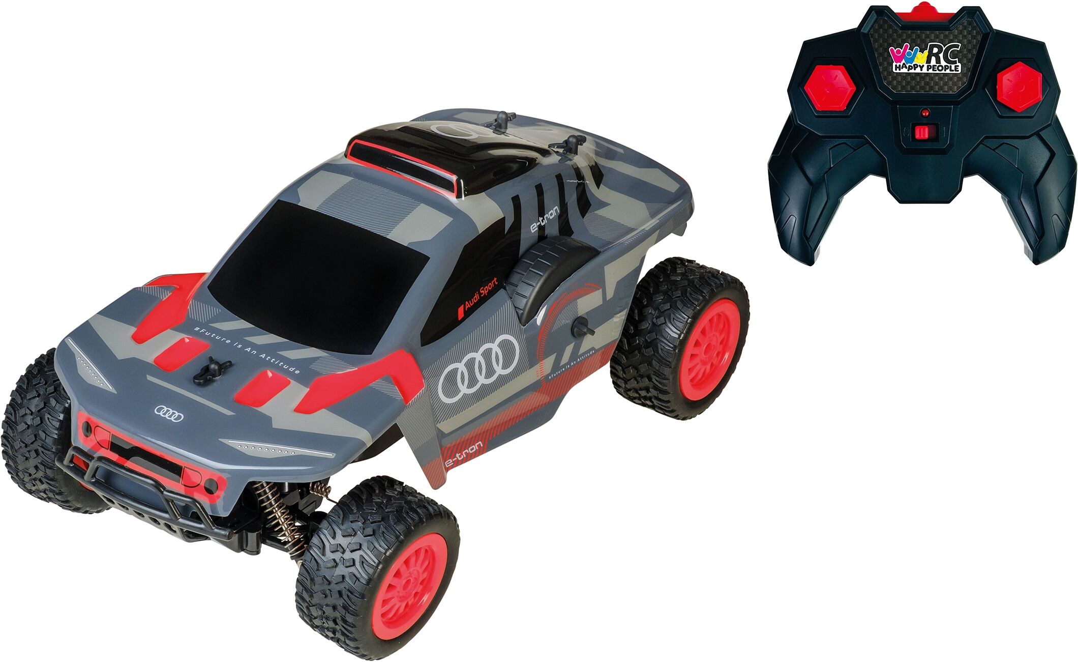 RC-Auto HAPPY PEOPLE "AUDI RSQ e-tron; 2,4 GHz", grau (bunt), Fernlenkfahrzeuge, Kinder, RC-Auto