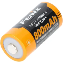 Fenix, Taschenlampe Zubehör, ARB-L16-800UP geschützer Li-Ion Akku 16340 RC123A, 800mAh, mit USB-C Ladebuchse