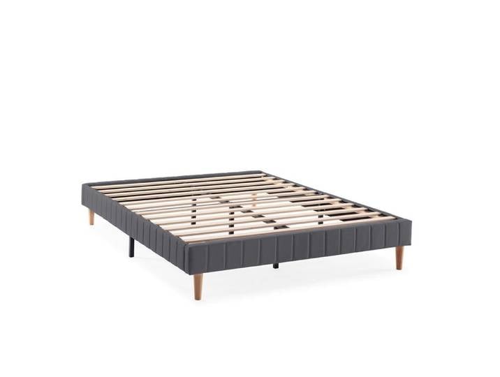 Sommier tapissier tapissier Eris 140x190 cm Gris foncé