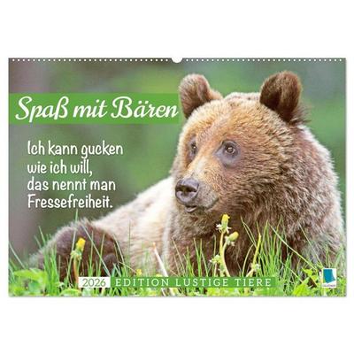 Spaß mit Bären: Edition lustige Tiere (Wandkalender 2026 DIN A2 quer), CALVENDO Monatskalender