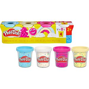 Play-Doh Knete G17365X0 Konfetti, ab 2 Jahren, farbig sortiert, 4 Dosen je 85g