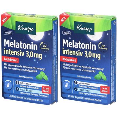 Kneipp Melatonin intensiv 3,0 mg Kapseln 2x 2x30 St