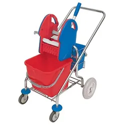 CleanSV Putzwagen klappbar, Deichsel, verchromt mit 20 l Eimer, Profi Presse und 5 liter Eimer