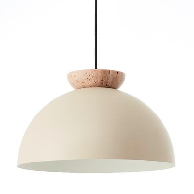 BRILLIANT Pendelleuchte "Nalam", beige, 1, Ø 35cm, 1 Stk., Leuchten, 173 x 35 cm, E27, kürzbar, Metall/Travertin, beige, Pendelleuchte