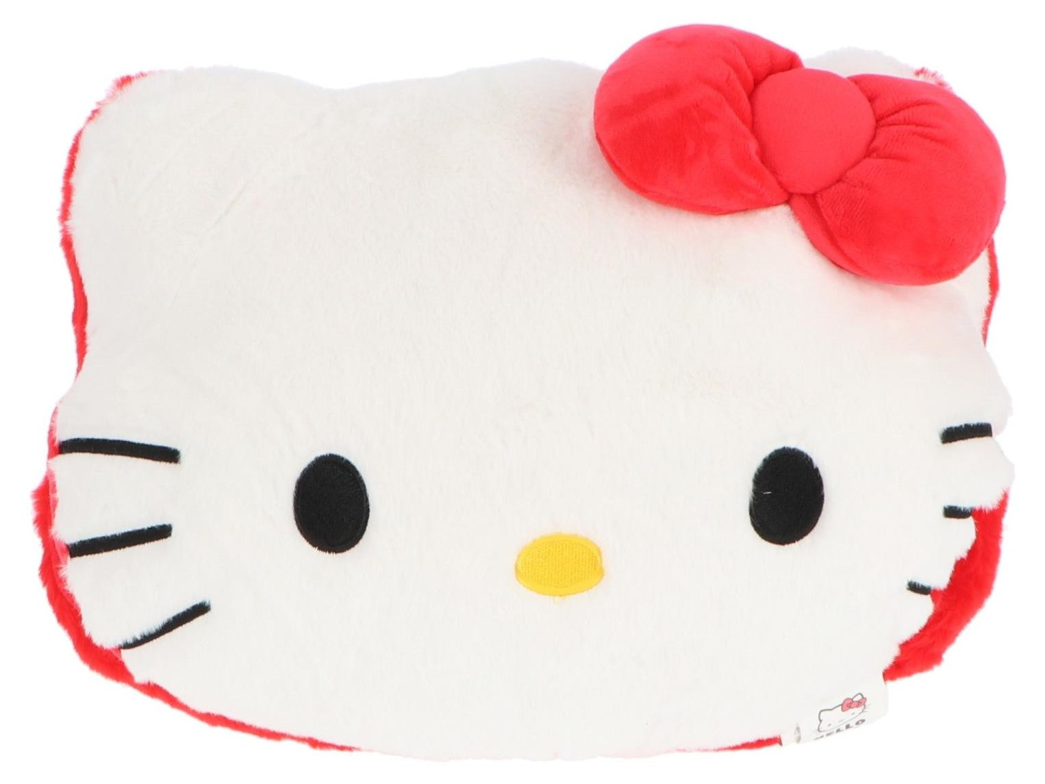 Unyqoos Hello Kitty handwarmer-knuffelkussen, roze – zacht pluche kussen met opbergzakjes voor warme handen