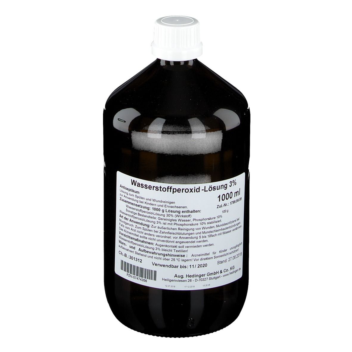 WASSERSTOFFPEROXID-Lösung 3% Standardzulassung 1000 ml Lösung