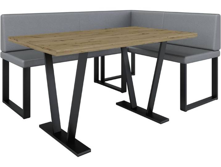 AN FURNITURE STORE Eckbankgruppe Alina Metall mit Tisch, Moderne Sitzecke perfekt für Ihr Esszimmer, Küche (128x168/142x196)