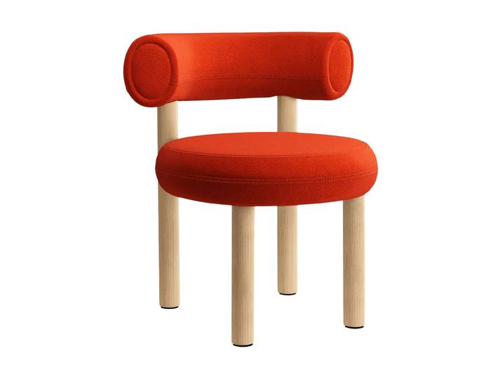 Tom Dixon Fat dining chair Brushed oak, Hallingdal 65 Orange