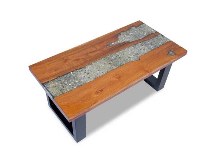 Table basse - CLOUD - Teck Résine 100x50 cm - Pour Salon - 243467
