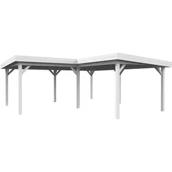 Palmako Carport/Pavillon Connect Lenna 24,9 m2 weiß lackiert