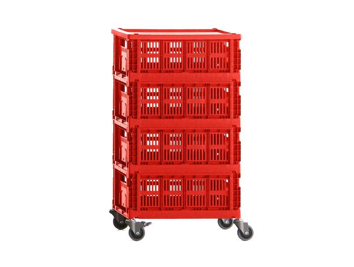 HAY- Colour Crate Rollcontainer, red, recycled