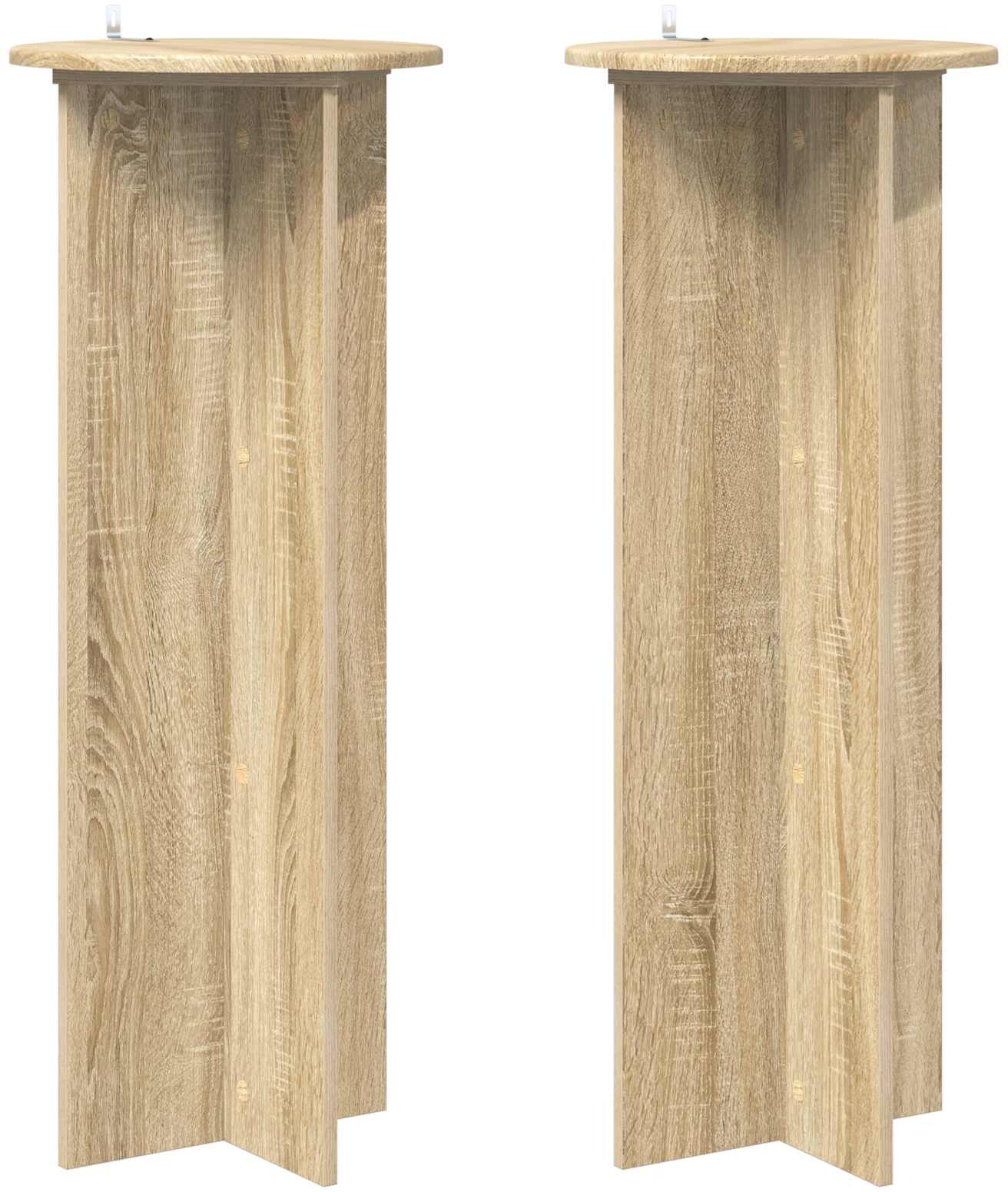 vidaXL Support de Plante 2 pièces Chêne Sonoma Ø40 x 100 cm