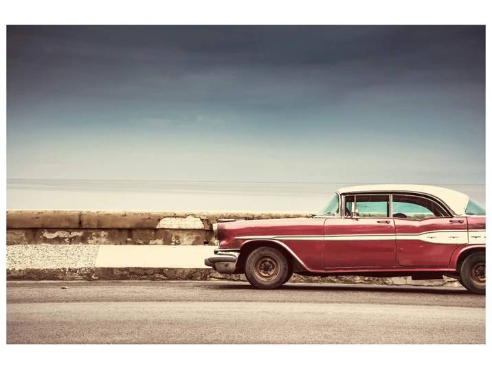 Digitaldruck auf Acrylglas Roter Oldtimer image LAND / Grösse: 120 x 80 cm