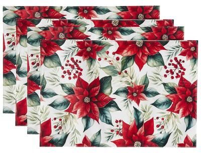 Avanti Linens Avanti Poinsettia Set of 4 Placemats - 13x19