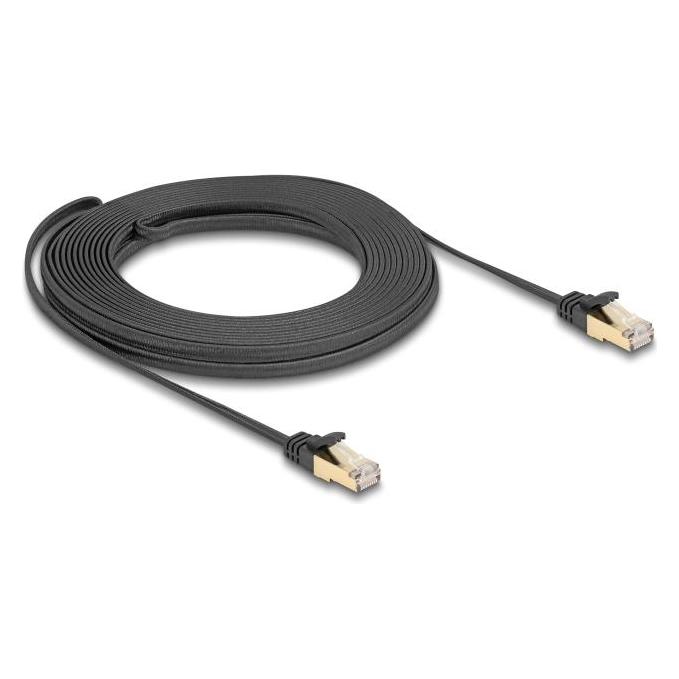 Delock RJ45 Flachband Netzwerkkabel mit Geflechtmantel Cat.6 (U/FTP, CAT6a, 10 m) (80330)