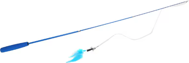 Inspire Picks Super Long Telescopic Cat Teaser Wand With Feather Replacement Head blue