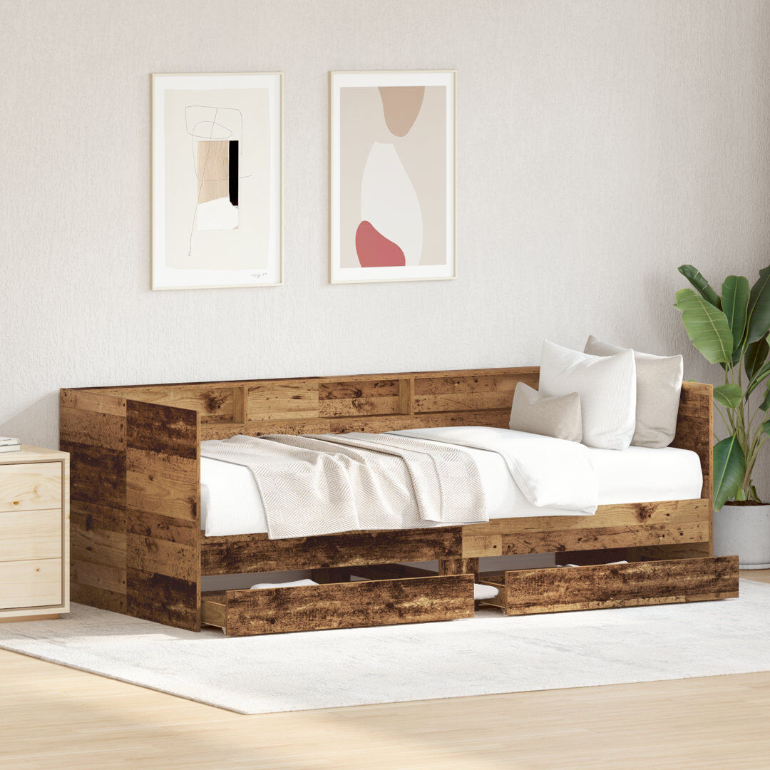 Alpen Home Daybed With Drawers Engineered Wood Sturdy Old Wood Single (3')