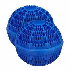 Relaxdays Waschball 2er Set, Waschkugel für Waschmaschine, Waschen ohne Waschmittel, umweltfreundlich, Wäscheball, blau