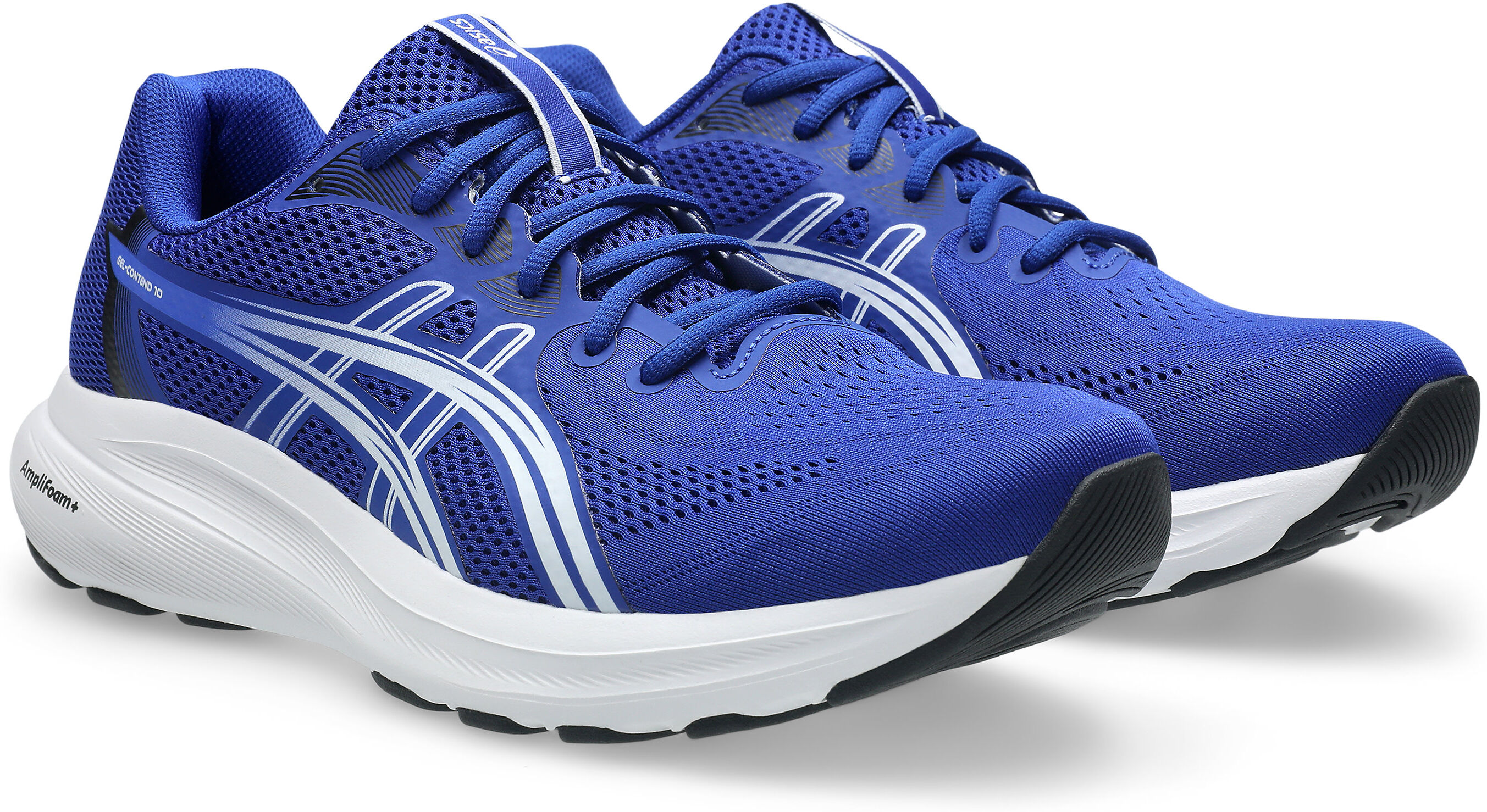 Laufschuh ASICS "GEL-CONTEND 10", Herren, Gr. 49, blau (prussian blau, neon blau), Synthetik, Schuhe Laufschuh prussian blau, neon blau 49