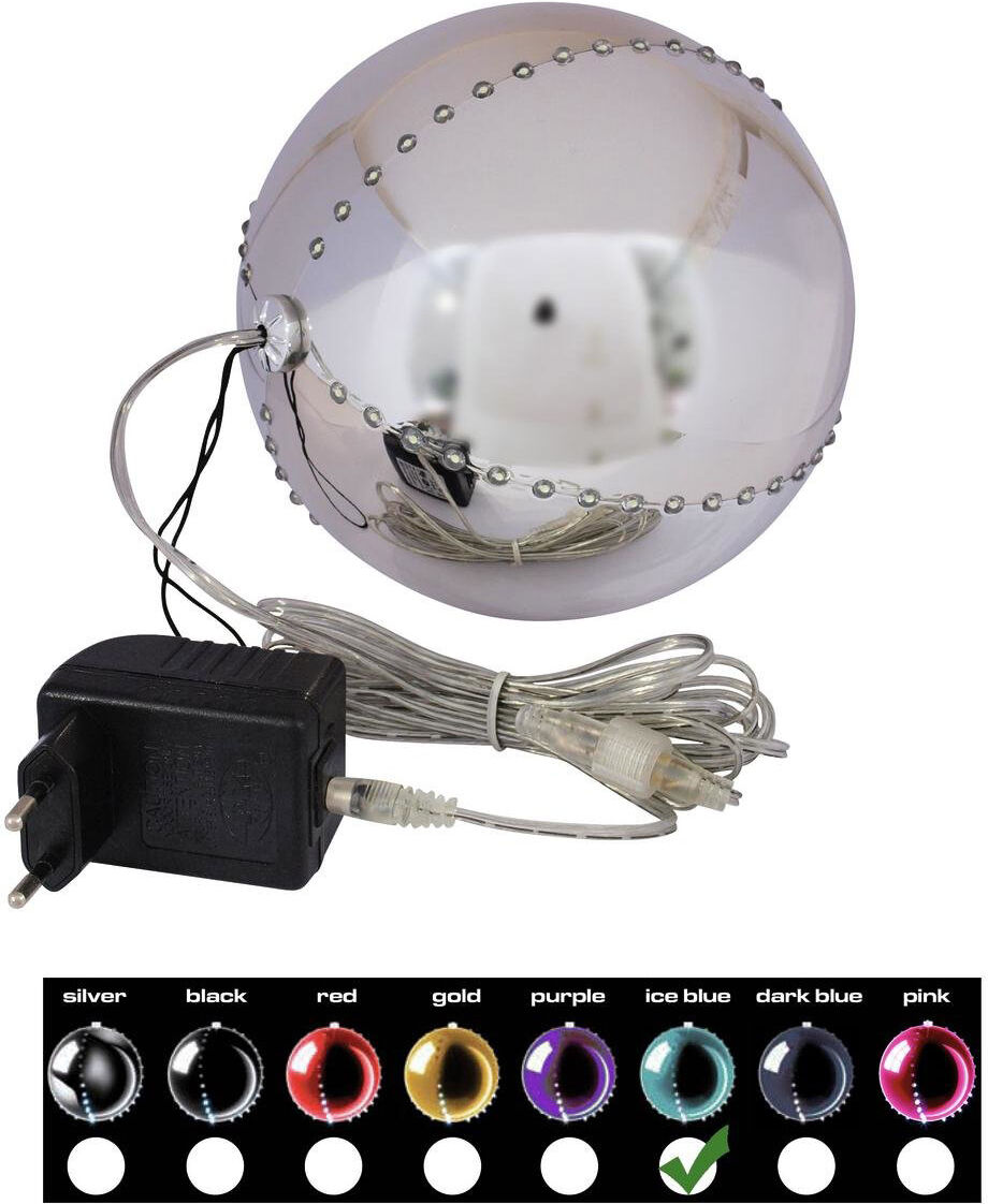 Europalms Led Snowball 15cm, Eisblau