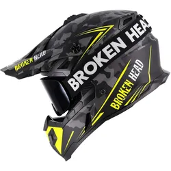 Broken Head Crosshelm Squadron Gelb + MX-Brille Struggler Schwarz XL (61-62 cm)
