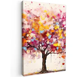 LEINWANDBILD Aquarell - Baum - Kunst - Abstrakt Deko Groß 90x140 cm