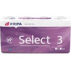 Fripa - Toilettenpapier select, 3-lagig (6 Pack à 8 x 250 Bl.)