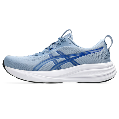 Laufschuh ASICS "GEL-PULSE 17", Herren, Gr. 43,5, blau (calm indigo, prussian blau), Synthetik, Schuhe Laufschuh, mit GEL-Technologie im Rückfuß, mit FF BLAST Dämpfung