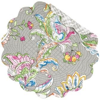 C&F Home Frey Round Quilted Reversible Colorful Paisley Placemat Set of 6