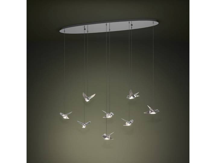 Suspension Paratebueno, chrome, à 8 lampes - EGLO Stars of Light - Salle à manger - Design - Métal - Multi-ampoules