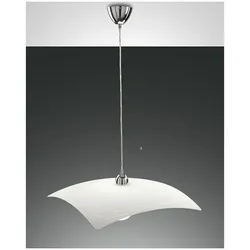 Fabas Luce Lynn Pendelleuchte E27 1X75W Metall und Glas Weiss