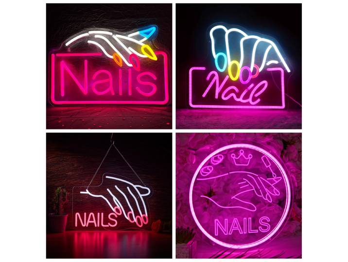 Enseigne néon LED USB à intensité variable pour salon de manucure, vitrine de magasin, décoration murale, enseigne lumineuse