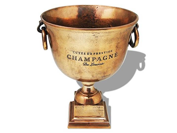 Festnight Champagner-Kühler Weinkühler Sektkühler aus Kupfer Getränkekühler in Pokal Design 30 x 37 cm Braun