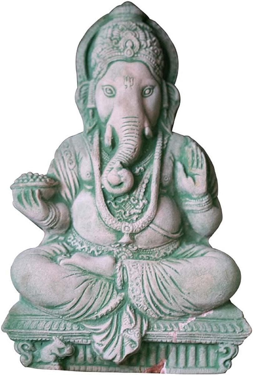 Handgemaakt Ganesha Standbeeld Olifant God Decoratie Multicolor Hoogte: 27 cm