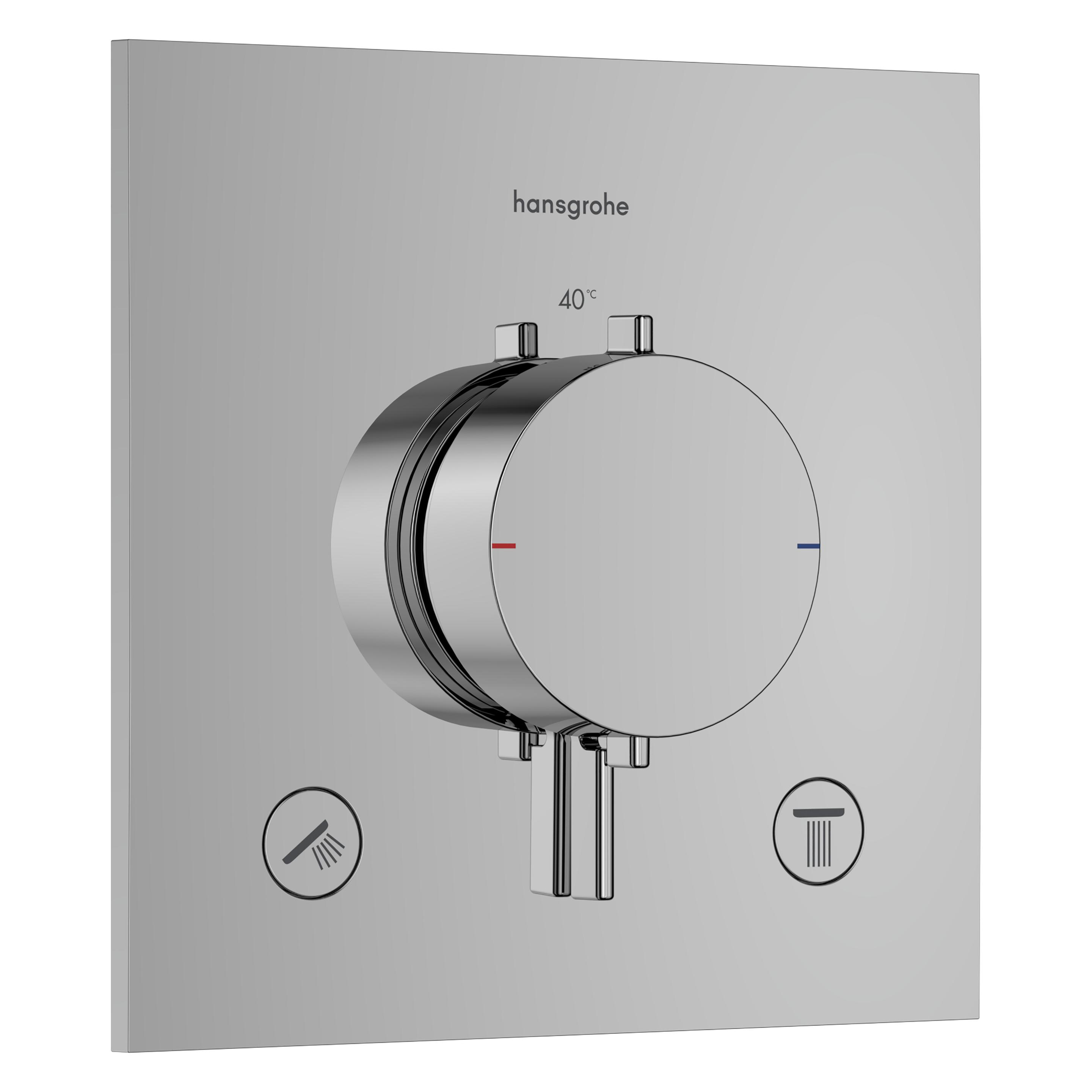 hansgrohe Ecostat Comfort E Thermostat mit SafetyStop, 2-Funktionen-Mischbatterie (33711000)