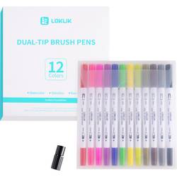 Loklik Dual Tip Brush Pens 12 Farben Stift SG-KZJPJ-0001-US-L-B2B
