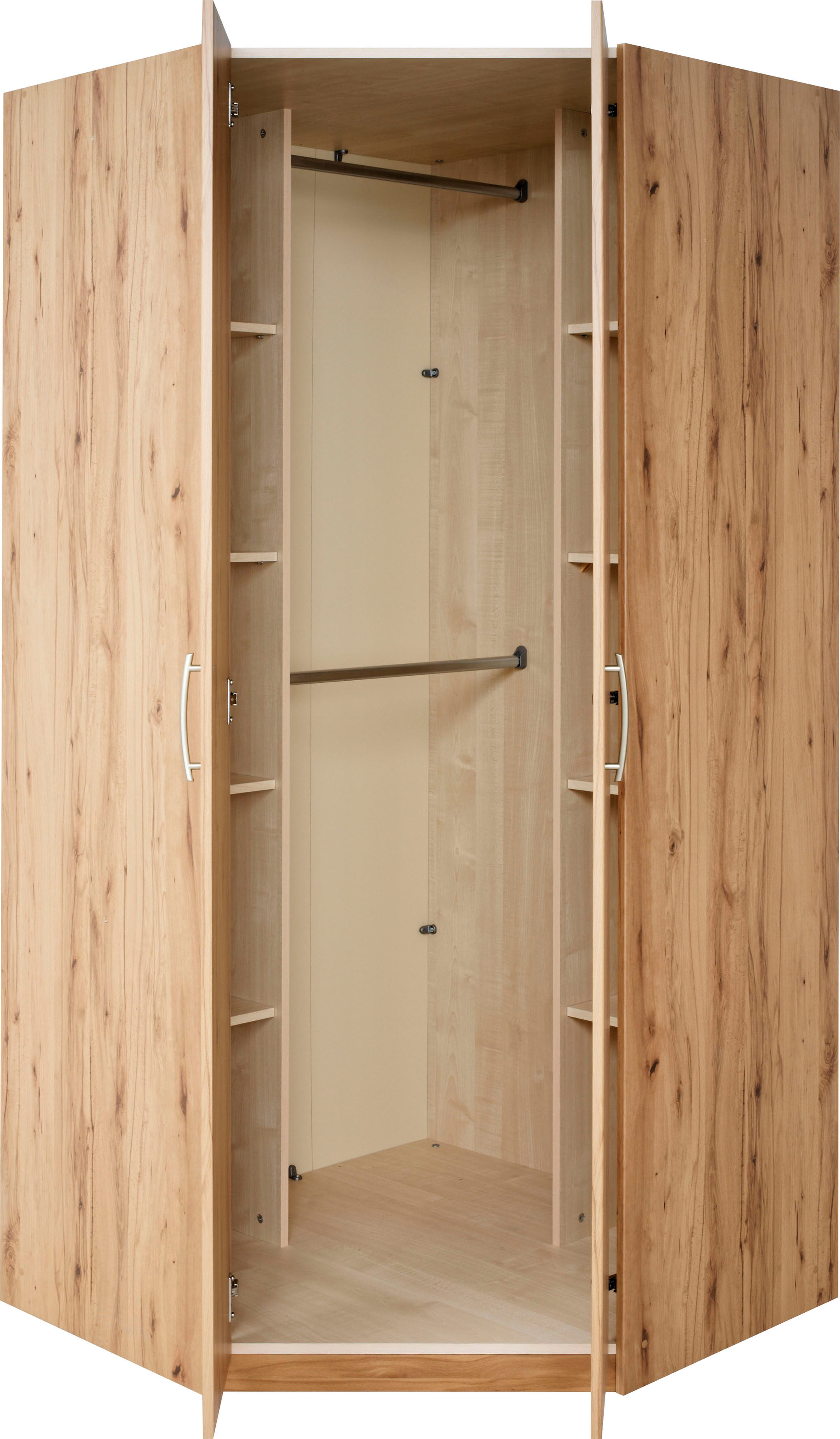 Eckkleiderschrank PRIESS "Husum", beige (astkernbuchefarben), H:196cm, Schränke, Eckkleiderschrank