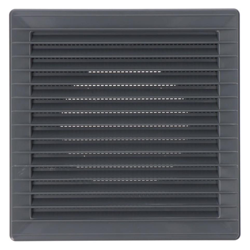 EDM Built-in square ventilation grille ø 100mm with mosquito net 170x170x11.5mm abs gray (49455822)
