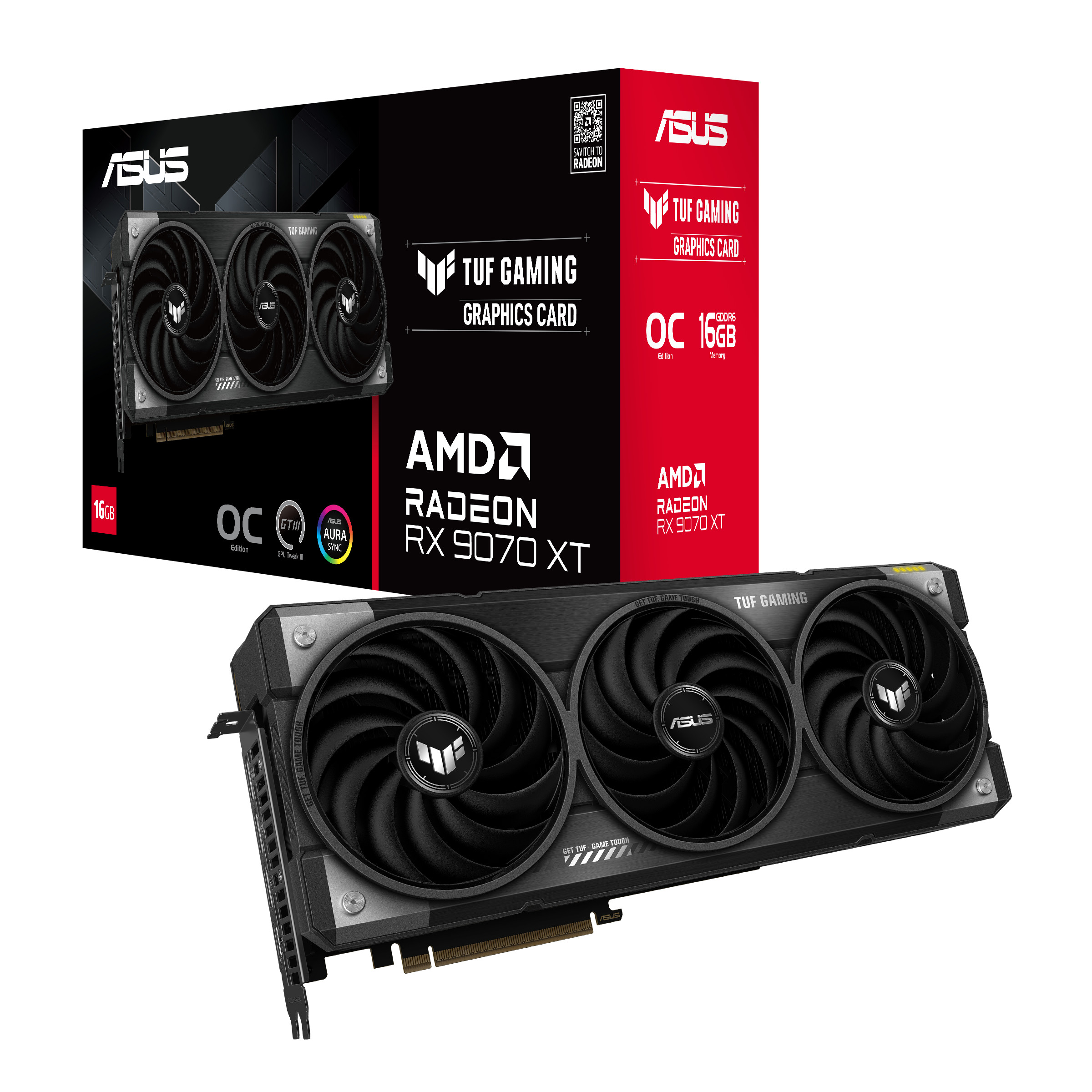 ASUS TUF Radeon RX 9070 XT Gaming OC TUF-RX9070XT-O16G-GAMING 16GB DDR6 Grafikkarte, HDMI/DP 90YV0L70-M0NA00