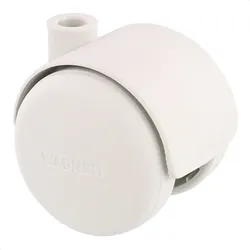 WAGNER Design Möbelrolle/Doppelrolle - HART - Durchmesser Ø 50 mm, papyrusweiß, Tragkraft 50 kg - 01600501