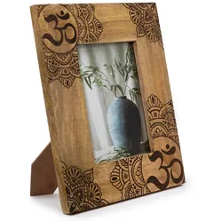 Lrg Mango Wood Picture Frame (for 13x18cm) 28x23x2cm - Mandala - Black