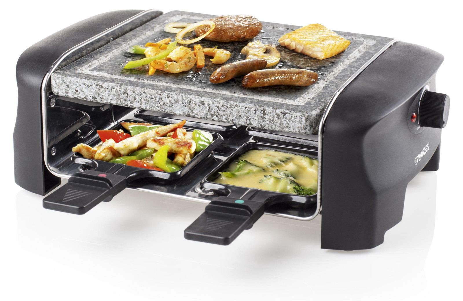 Princess 4-persoons steengrillset met raclette