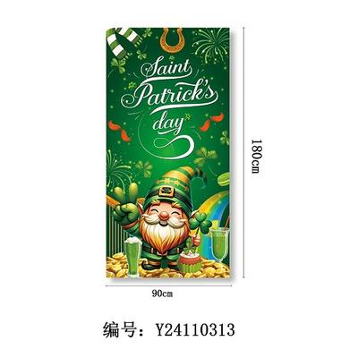 Hintergrundbanner zum St. Patrick's Day, irisches Kleeblatt-Design, festliche Dekoration, Wandbehang mit Kleeblattmotiv Türvorhang für die Feier zum St. Patrick's Day.