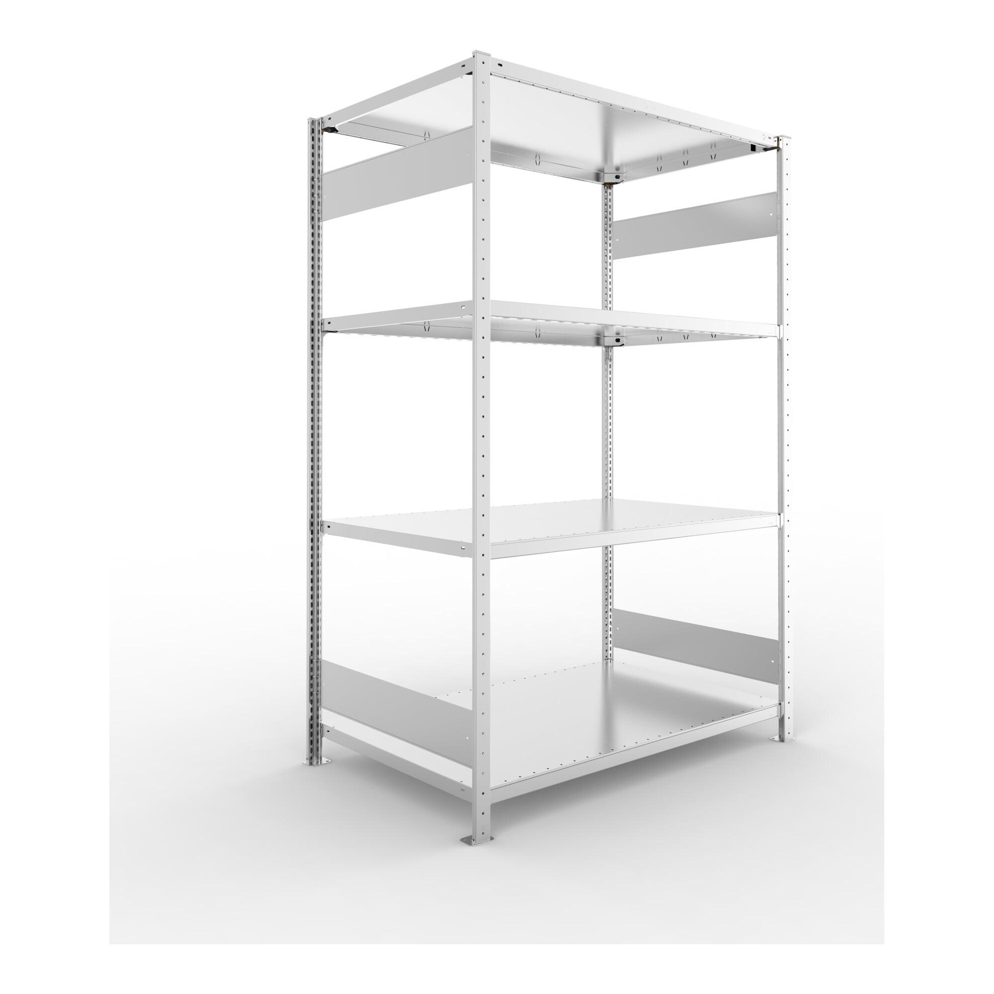 META S3 CLIP230 Fachbodenregal 2000x1300x800 mm, mit 4 Fachböden, beidseitige Bedienung, verzinkt (200185512)