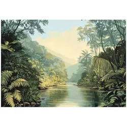 FOTOTAPETE Dschungel Natur Tapete Wohnzimmer Schlafzimmer 300x210