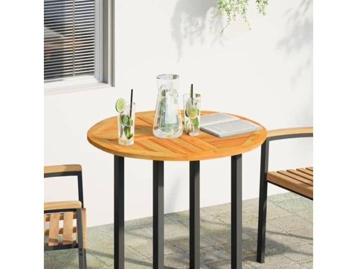 HGPOTUY Tischplatte Ø80x2,2 cm Rund Massivholz Akazie Rund, Ø80x2,2 cm, Massivholz Akazie, Ersatzplatte, rustikales Design, pflegeleicht, feuchtes Tuch