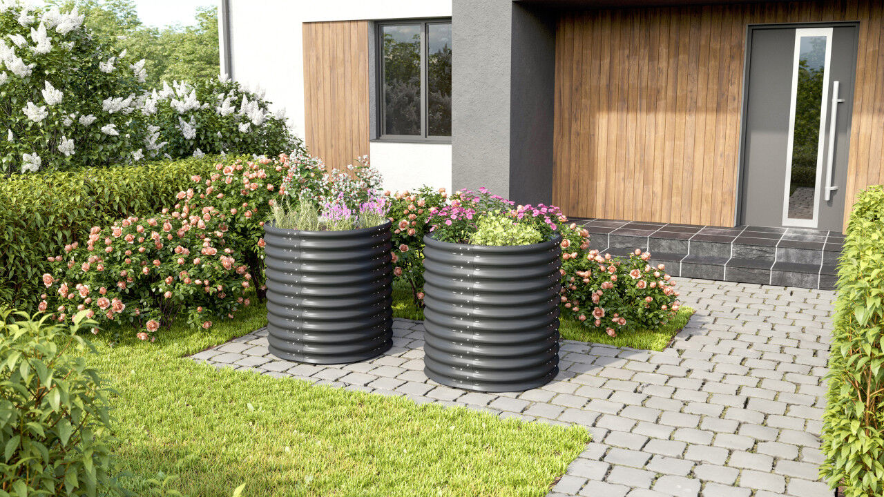 Vitavia Hochbeet Terra Rund 82 x 82 x 86 cm granit