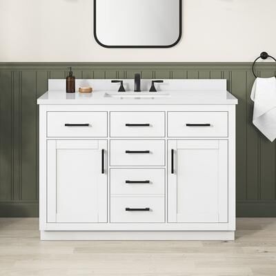 OVE Decors OVE Bailey Bathroom Vanity, White Engineered Stone Top